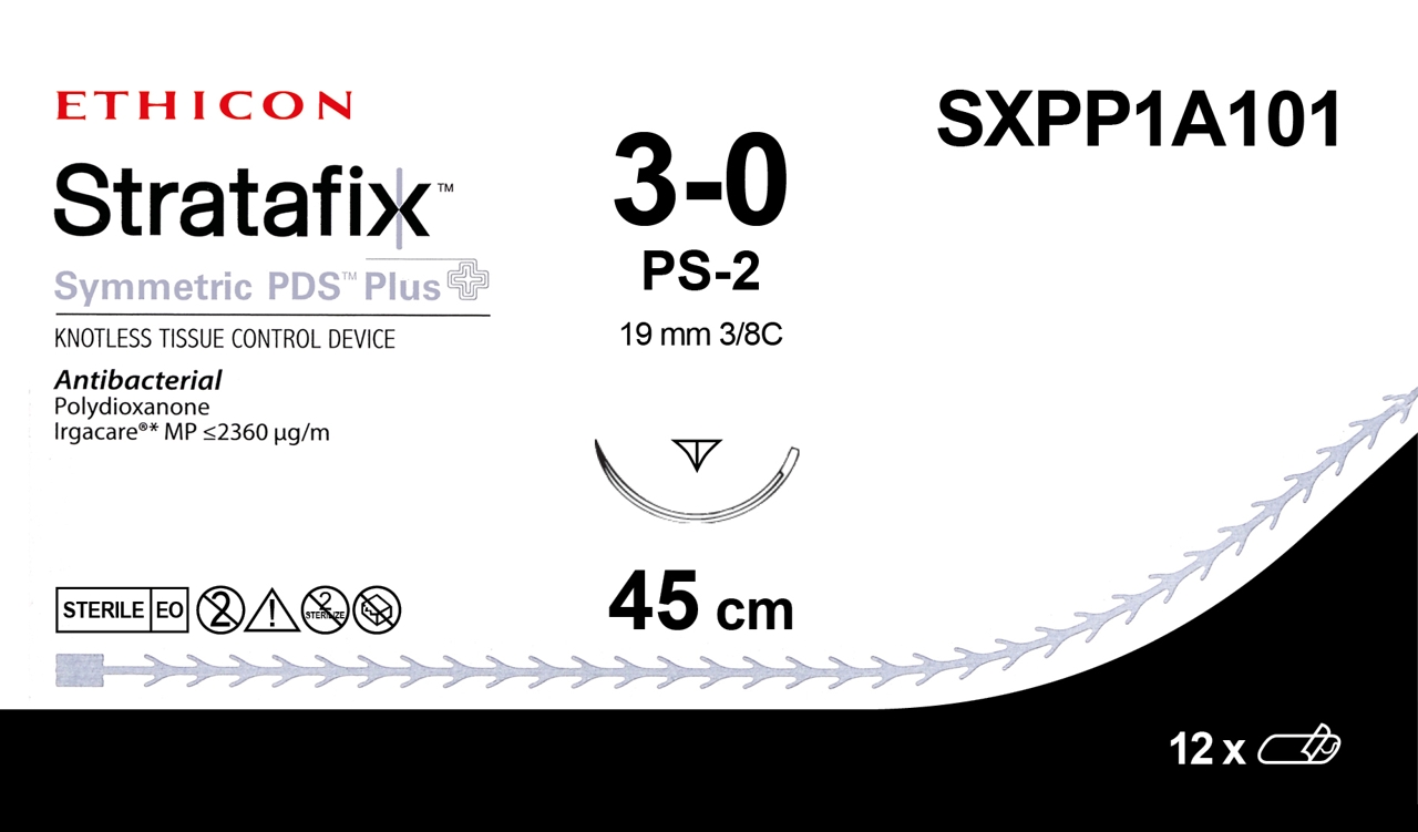 Stratafix symmetric PDS Plus 3-0,  SXPP1A101,   PS-2 45 cm purple