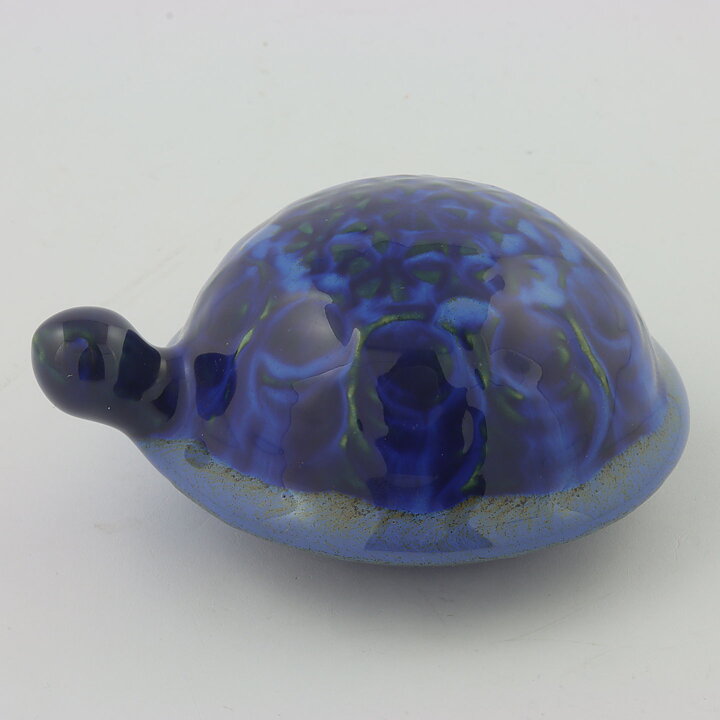 Lisa Larson (Sköldpaddor 1963) Blue Turtle with Relief Decor 10 cm