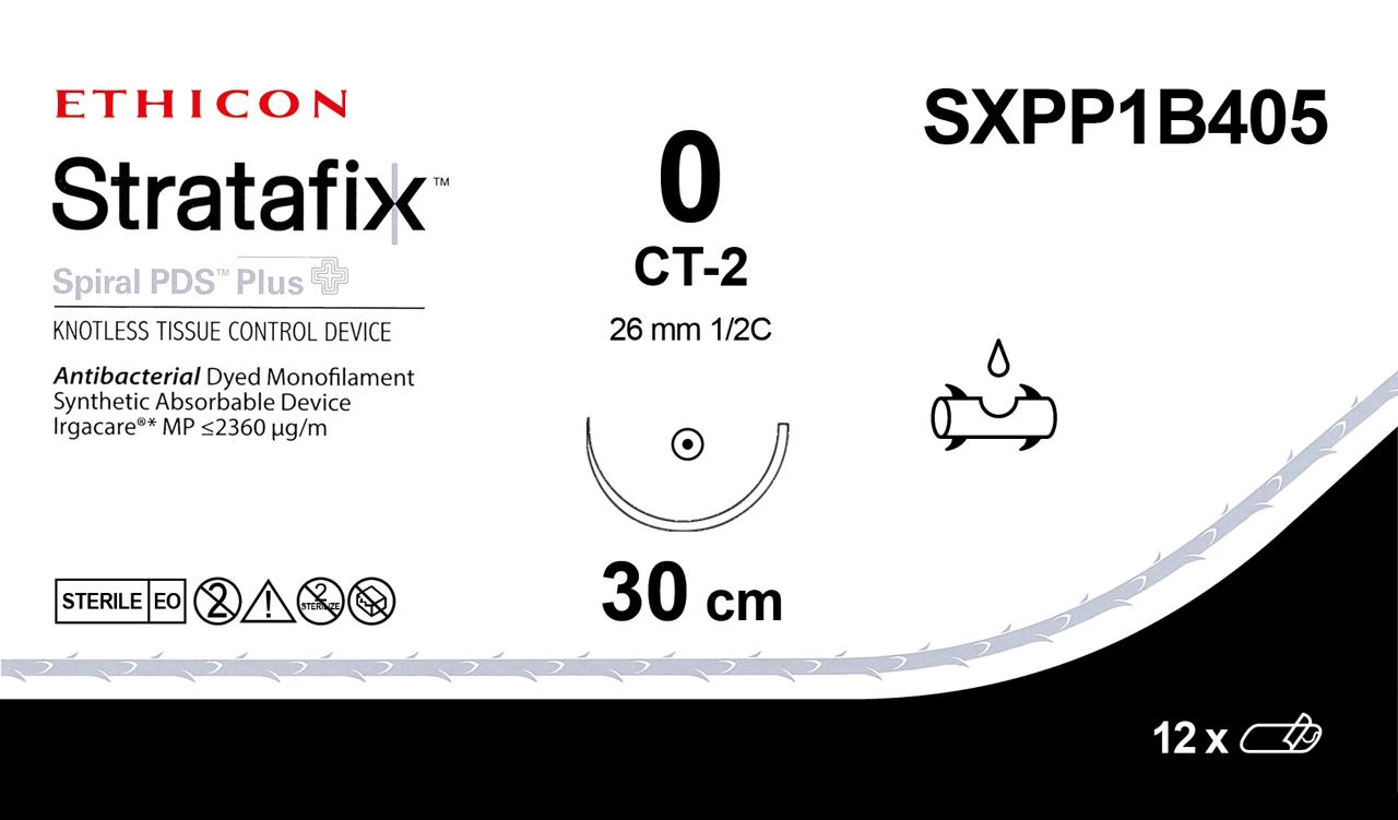 Stratafix Spiral PDS Plus 0, SXPP1B405,  CT-2 30 cm purple