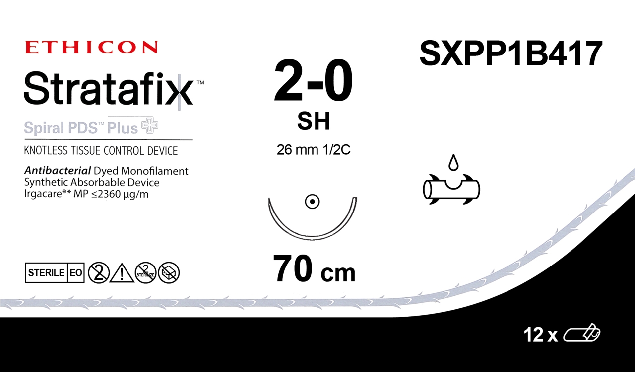 Stratafix Spiral PDS Plus 2-0, SXPP1B417,  SH 70 cm purple