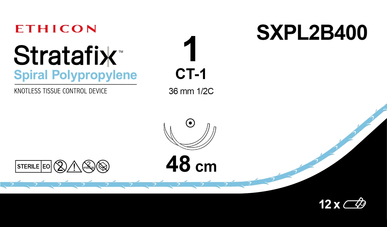 Stratafix Spiral Polypropylene 1, SXPL2B400,  2xCT-1 48 cm undyed
