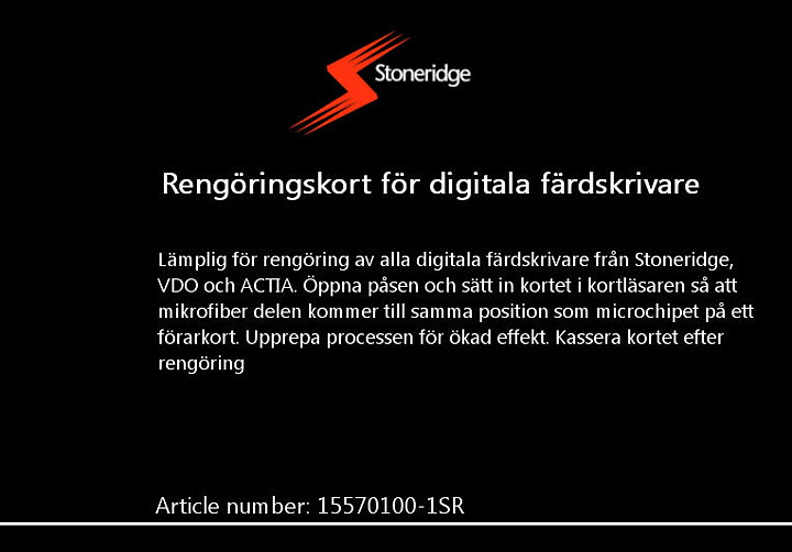 Rengöringskort för digitala & smarta färdskrivare