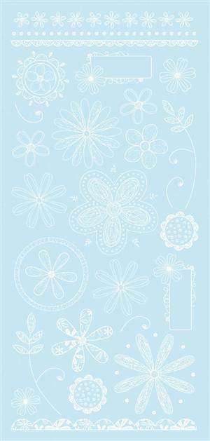 KAISER- rub ons  WHITE BLOOM