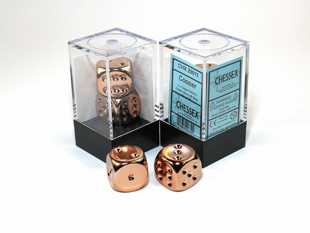 Chessex: Copper Metallic 16mm d6 Dice Pair