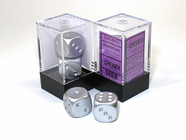 Chessex: Aluminum (Matte Finish) Metallic 16mm d6 Dice Pair