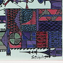 Stig Lindberg (1962) Wall Plaque "Air Balloon over City" 34 cm