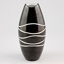 Hjördis Oldfors (Atoll 1956) Modern Black Vase with Relief Decor 16 cm