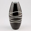 Hjördis Oldfors (Atoll 1956) Modern Black Vase with Relief Decor 16 cm