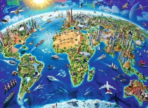 World Landmarks Map  200 XXL Bitar  Ravensburger