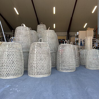 Basket lamp XL - made of braided bamboo, diameter 63 cm