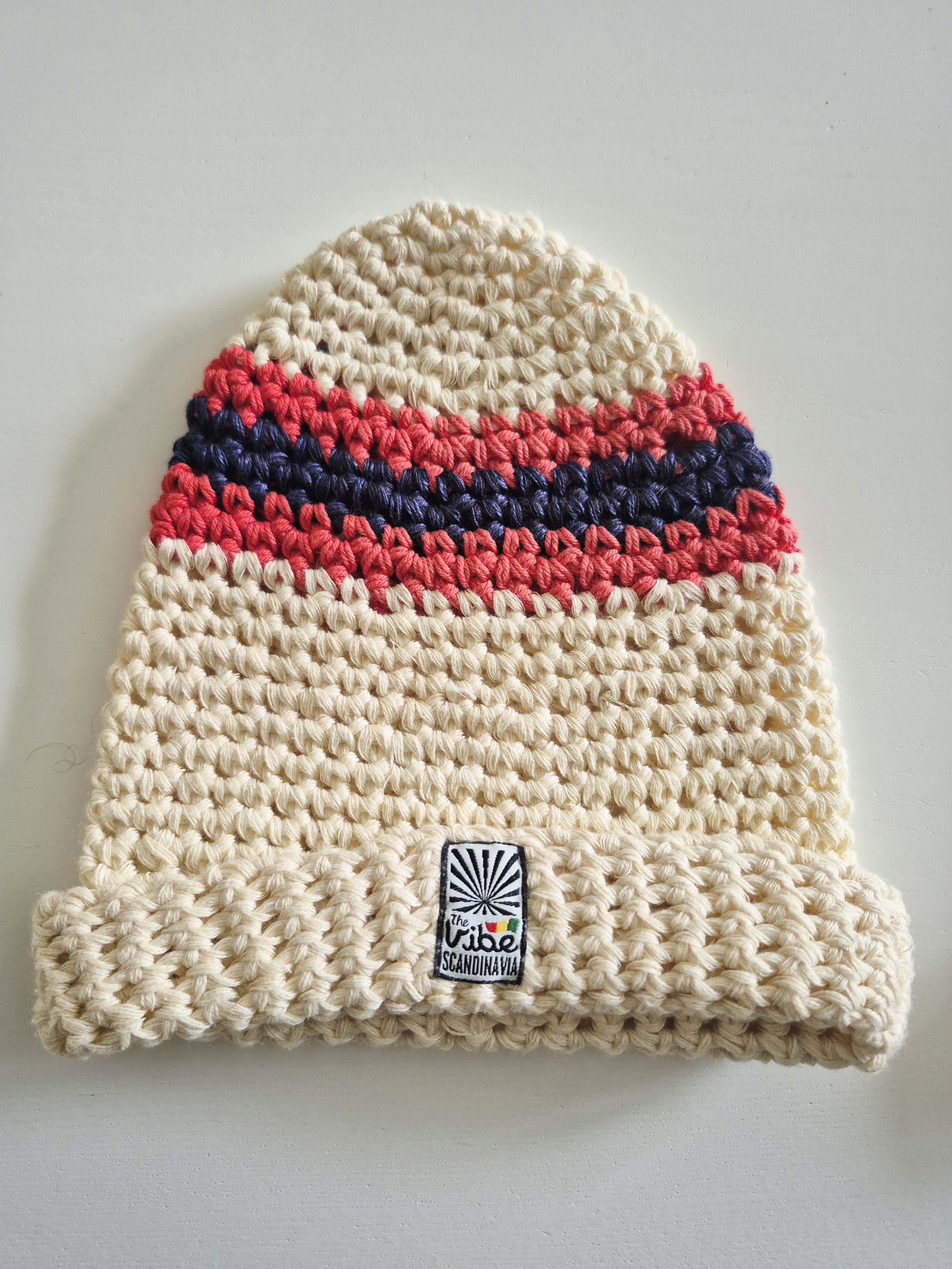 The Vibe Beanie Red & Blue Stripes