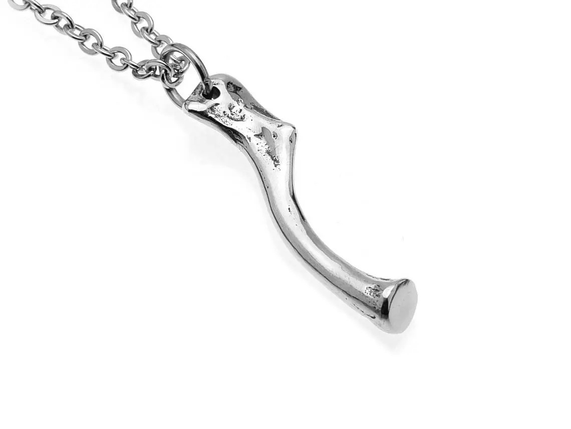 Litet Nyckelben Halsband, Skelett Smycke i Tenn