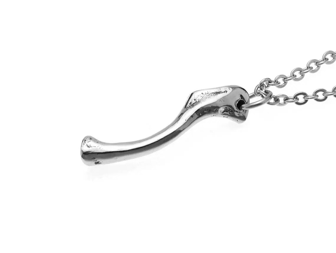 Litet Nyckelben Halsband, Skelett Smycke i Tenn - 4