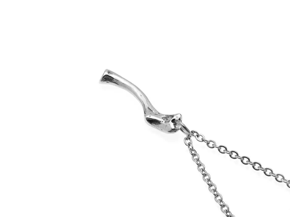 Litet Nyckelben Halsband, Skelett Smycke i Tenn - 3