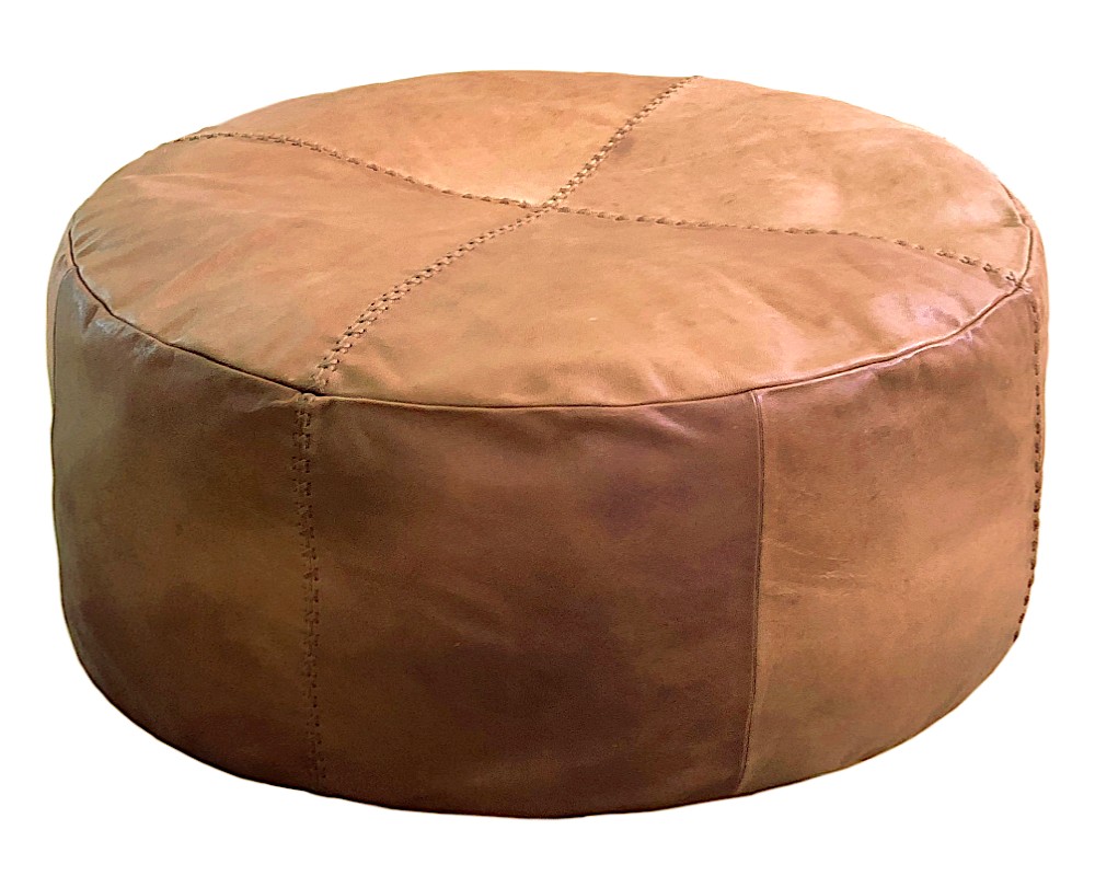 Läder Sittpuff Vintage Look XL