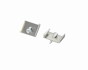 Maggie Clips – metallklips med skruer for montering av Maggie hyllebelysning på trehyller; leveres i par.