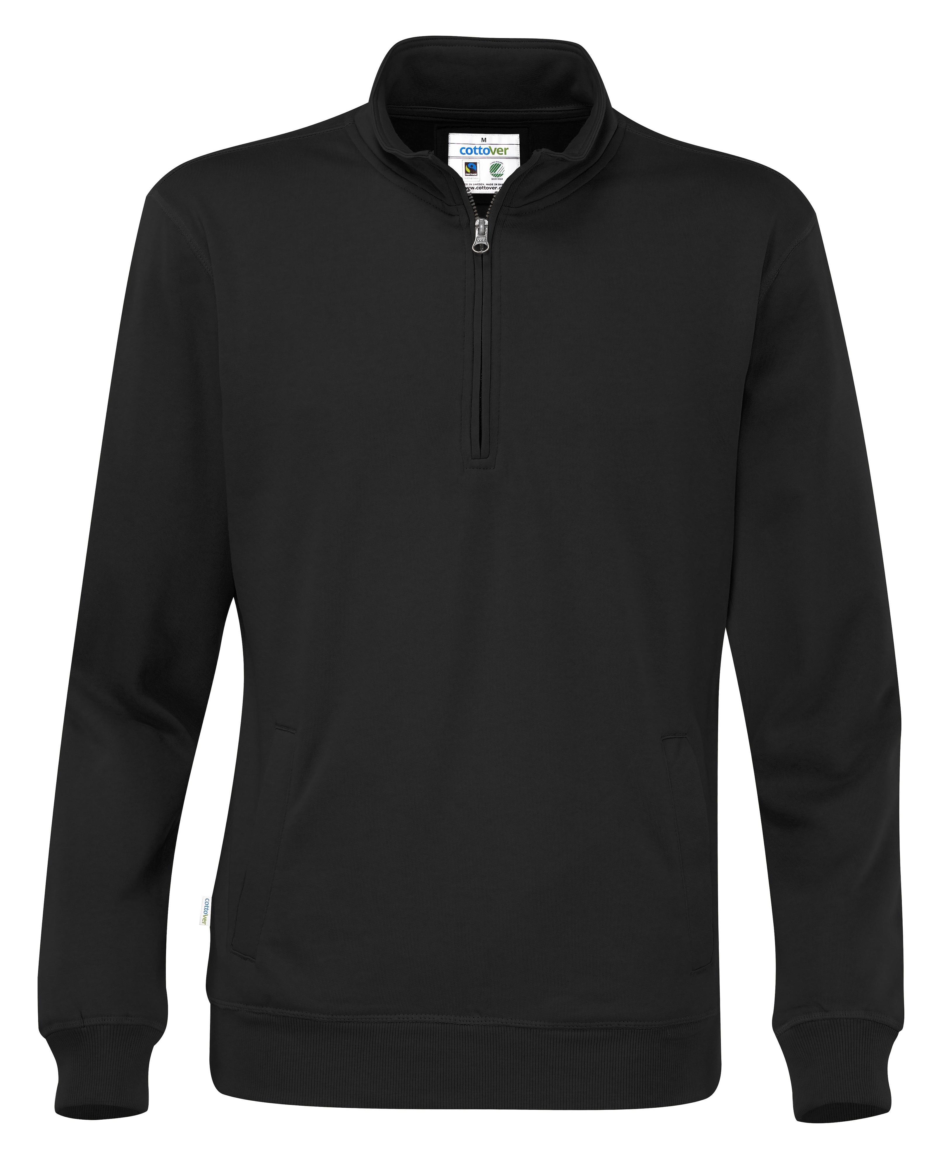 Sweatshirt med ½ dragkedja - Unisex - Cottover - Fairtrade, EKO & GOTS - 14 olika färger - 15