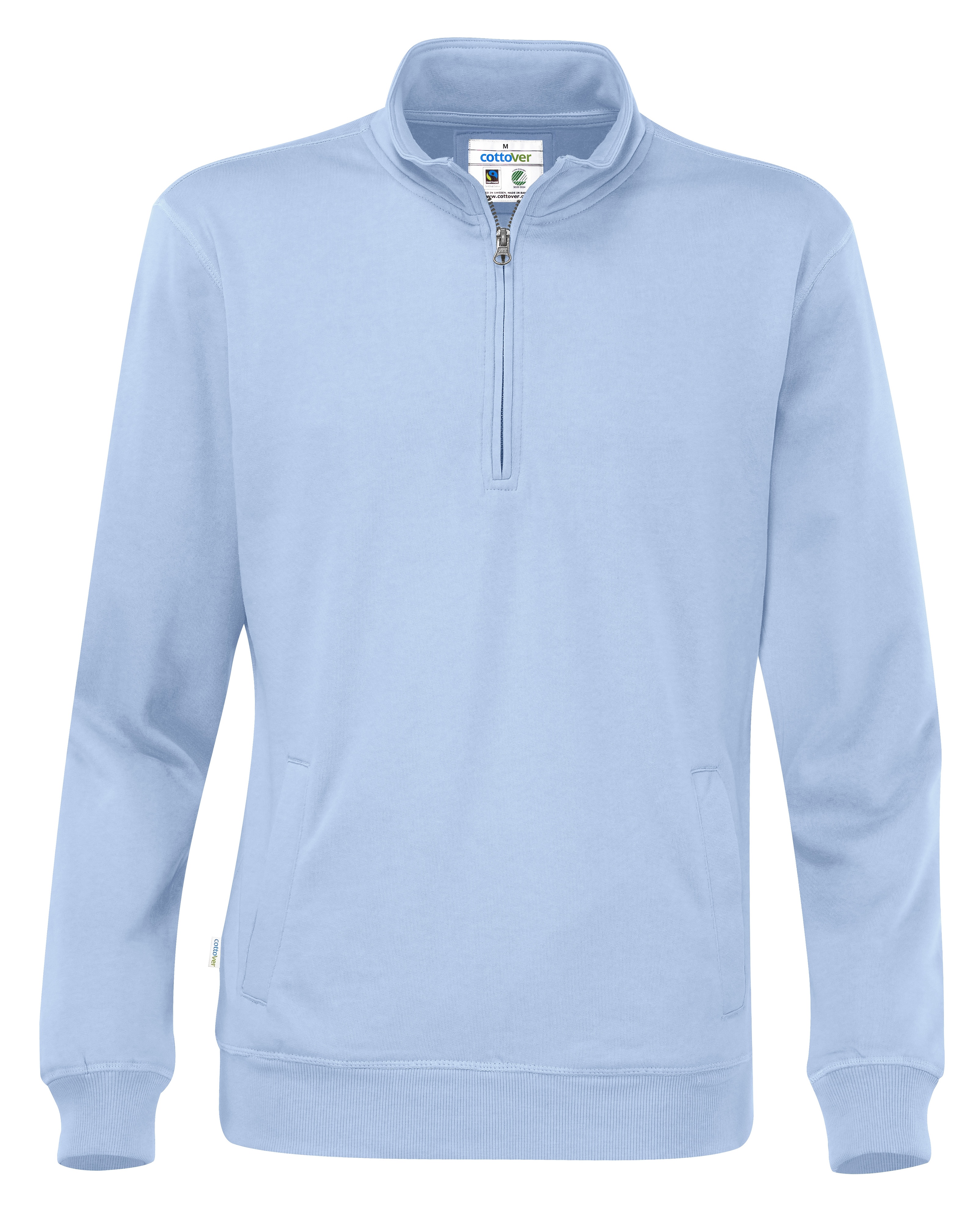 Sweatshirt med ½ dragkedja - Unisex - Cottover - Fairtrade, EKO & GOTS - 14 olika färger - 10