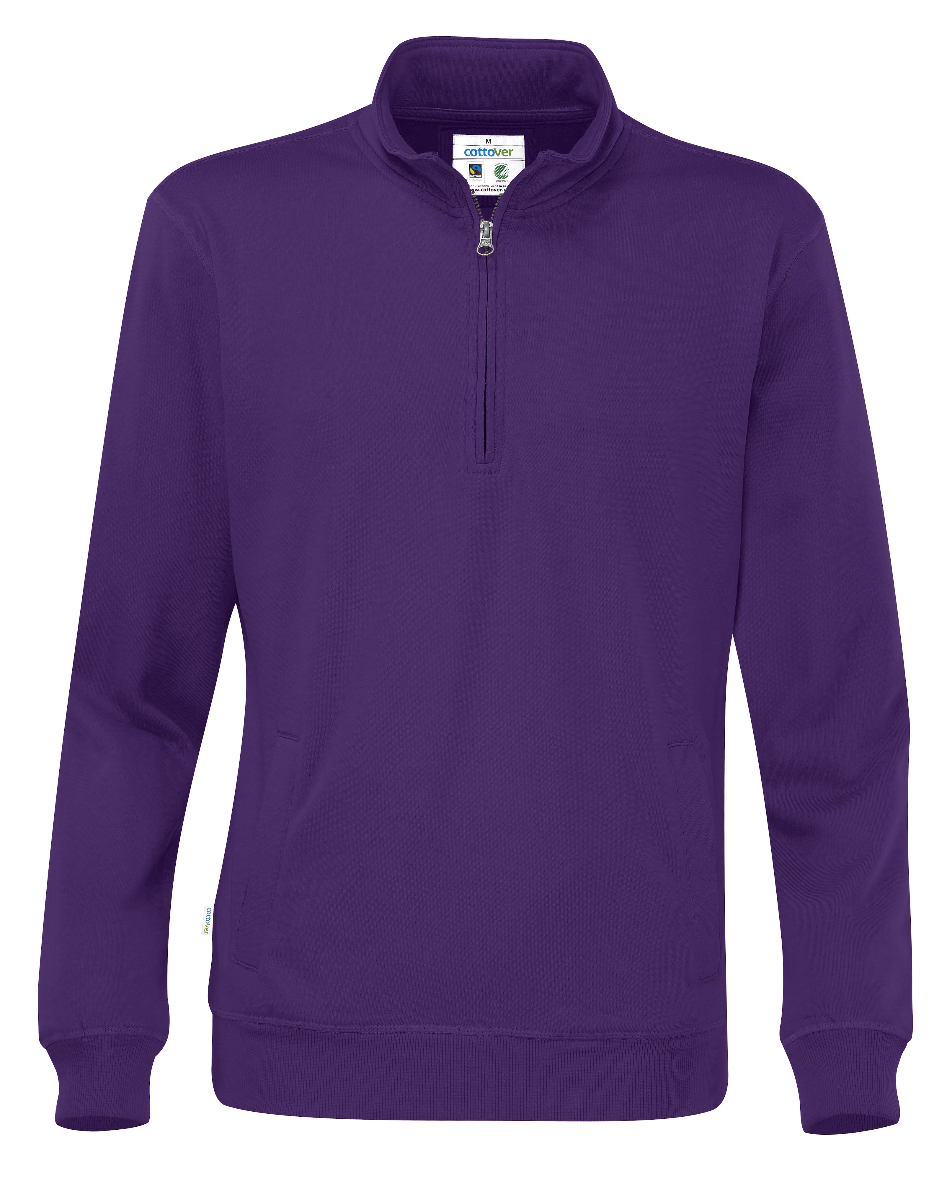 Sweatshirt med ½ dragkedja - Unisex - Cottover - Fairtrade, EKO & GOTS - 14 olika färger - 13