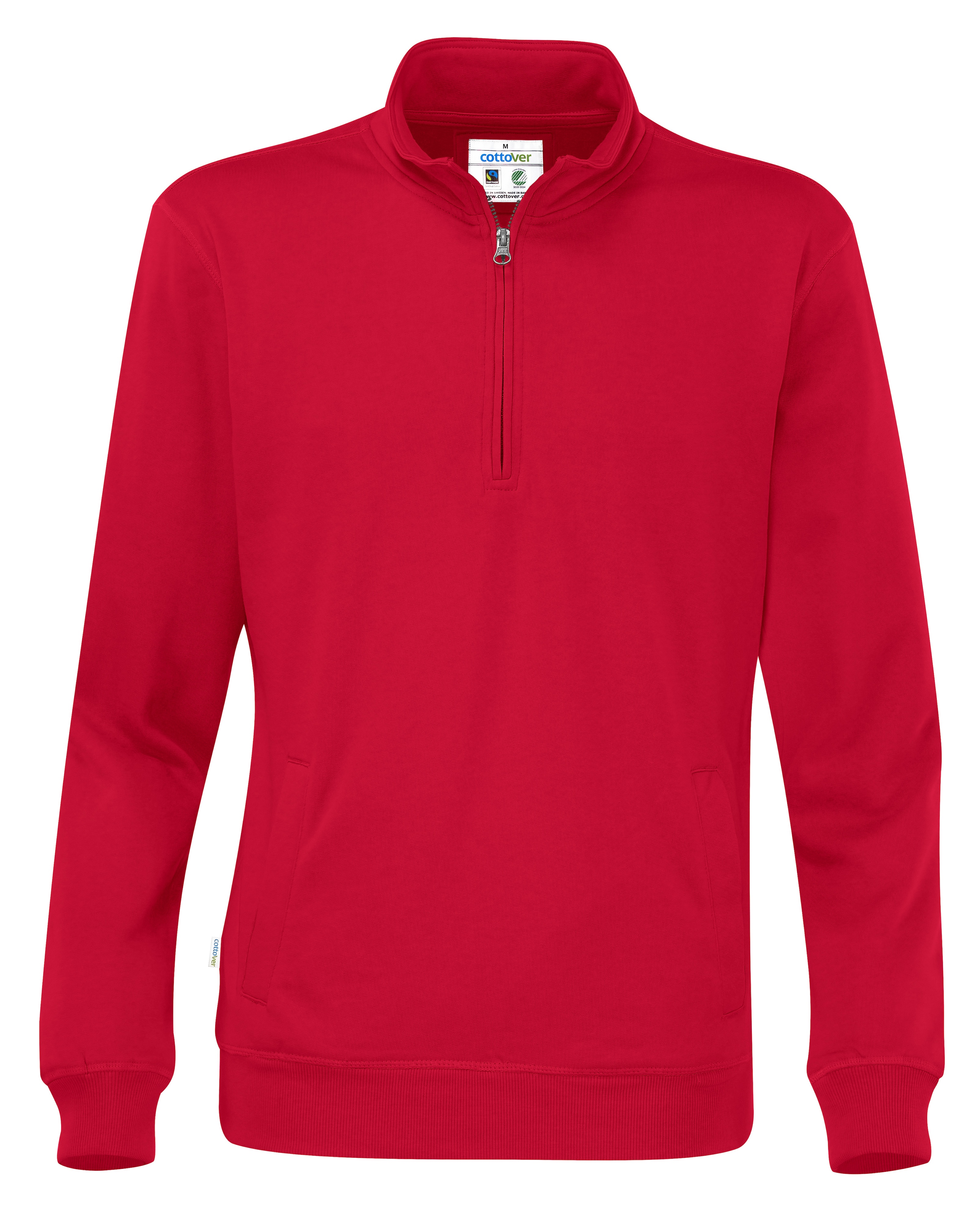 Sweatshirt med ½ dragkedja - Unisex - Cottover - Fairtrade, EKO & GOTS - 14 olika färger - 8