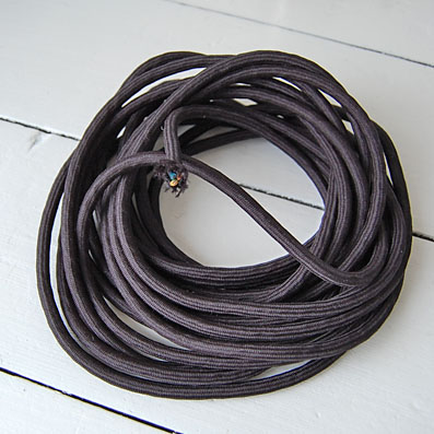 Textile cable black - 0,5 m - 3 x 0,75mm²