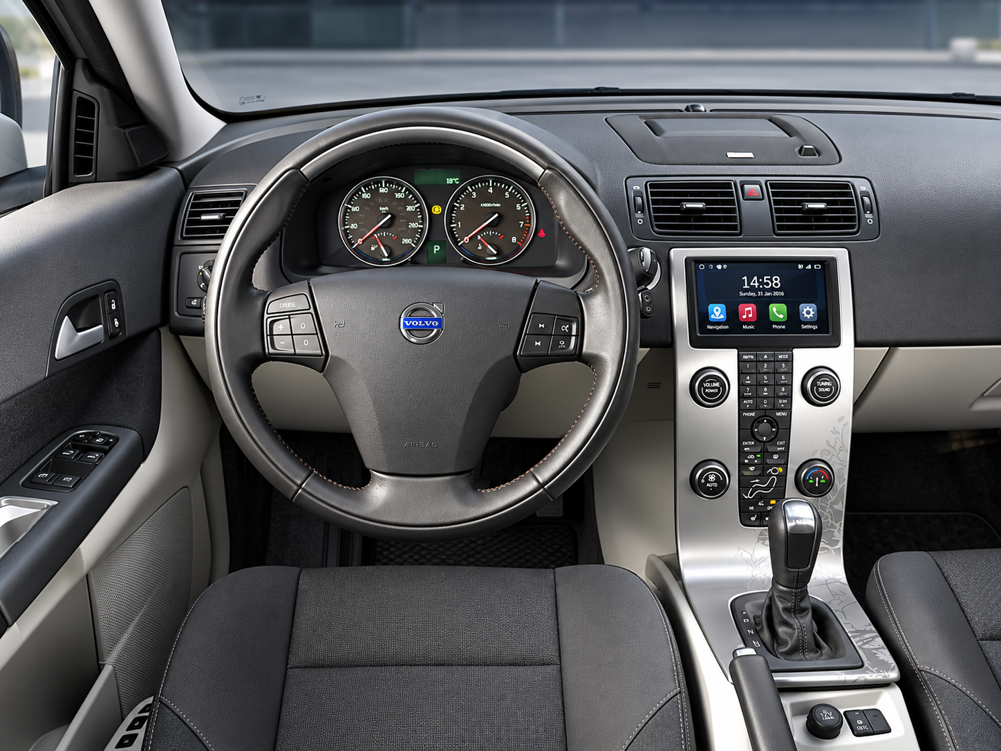 VOLVO C30/S40/V50/C70 MODELLANPASSAD HUVUDENHET  ANDROID 12 - 3