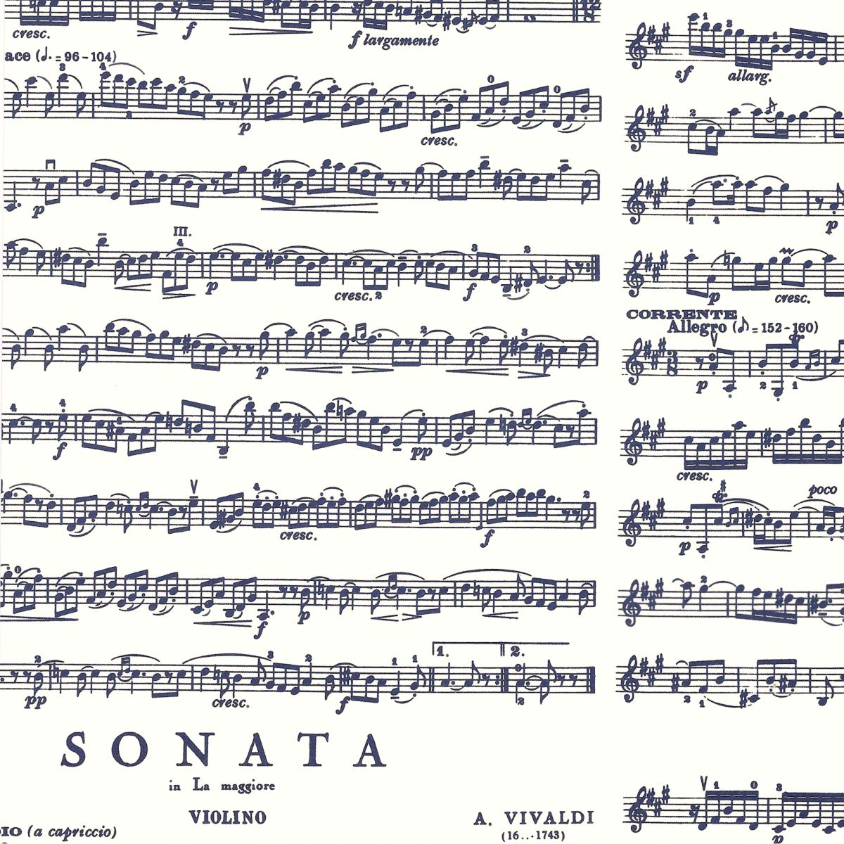 Musical score by Antonio Vivaldi