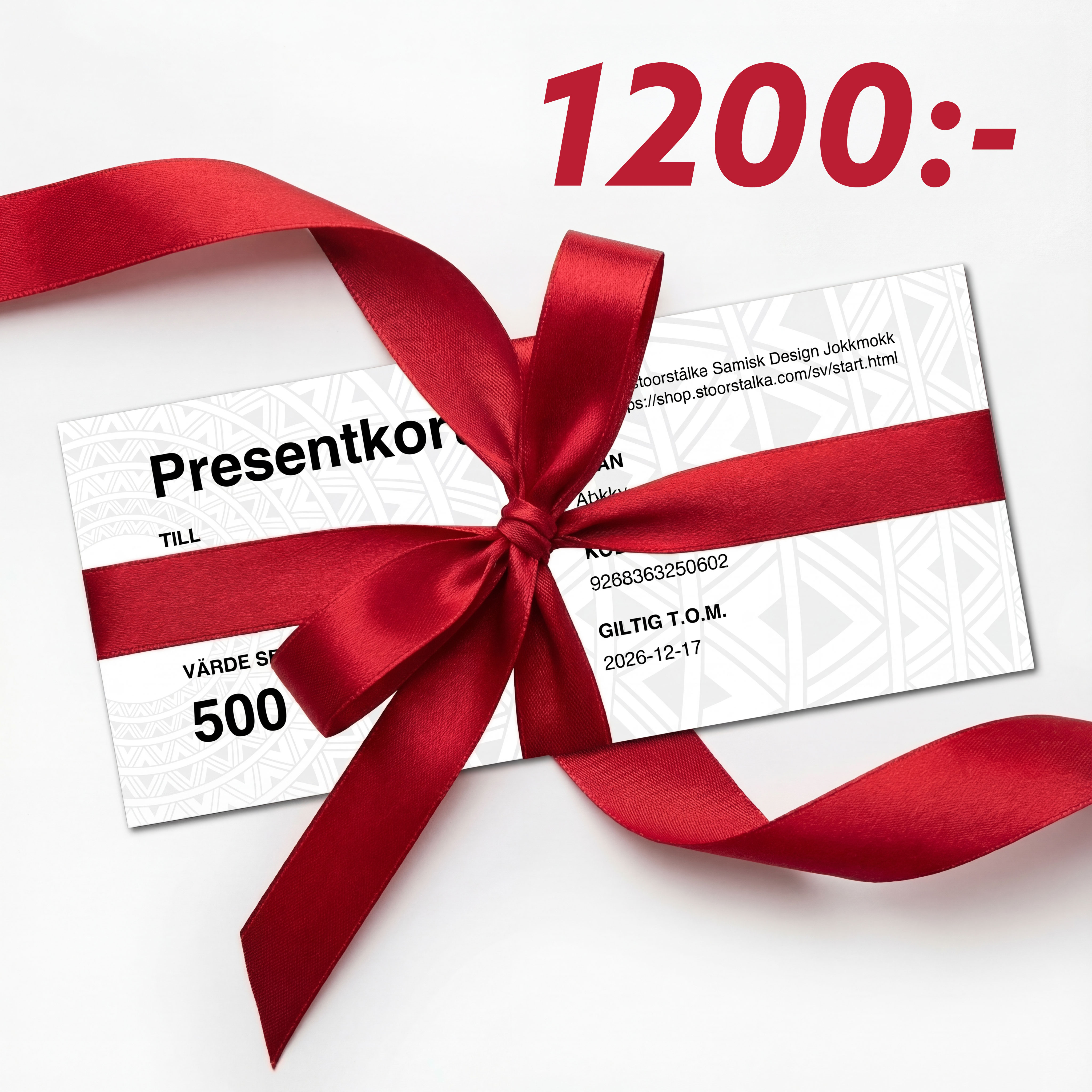 Gift certificate 1200 kr