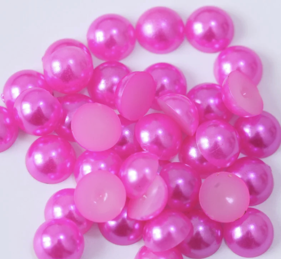 HALVPÄRLA - cerise 6 mm