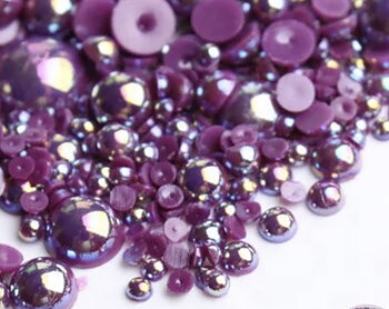HALVPÄRLA - Dark Amethyst AB 6 mm