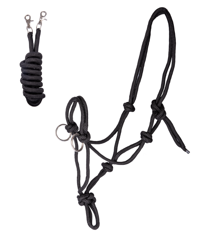 Rope halter for riding Waldhausen, with reins, black - 2