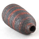 Gunnar Nylund (1959) Rough Vase with Swirling Red Decor 14 cm