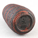 Gunnar Nylund (1959) Rough Vase with Swirling Red Decor 14 cm