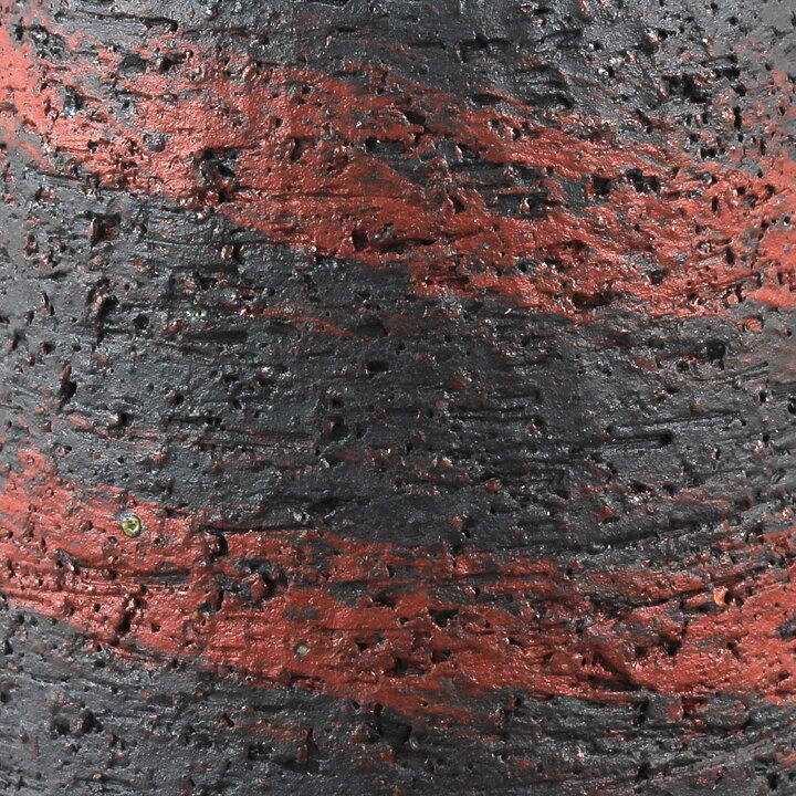 Gunnar Nylund (1959) Rough Vase with Swirling Red Decor 14 cm