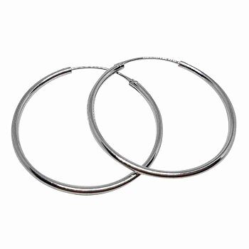 Örhänge i äkta silver. Silverringar till öronen i 40 mm. Örringar, hoops eller creoler är andra namn för detta örhänge