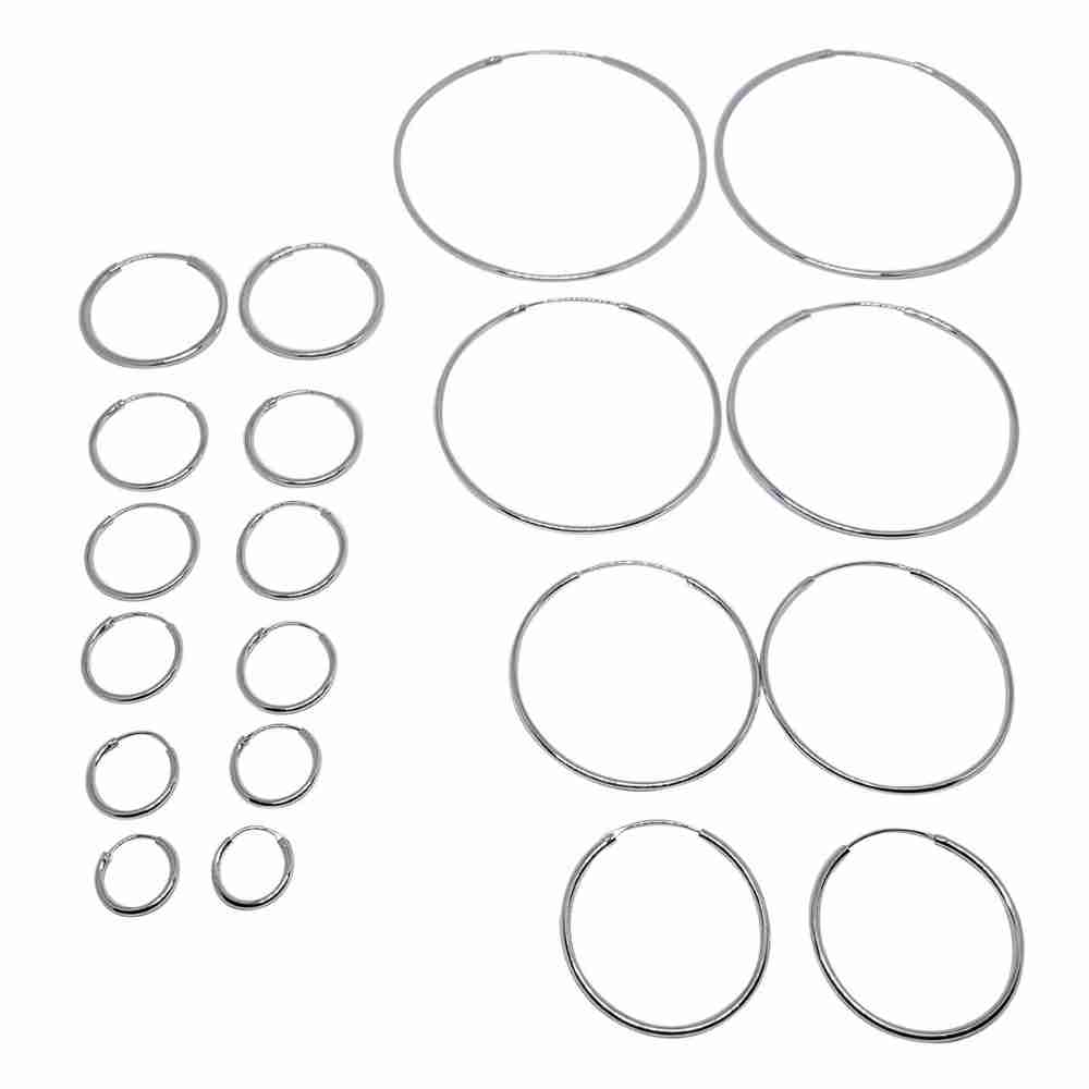 Örhänge i äkta silver. Silverringar till öronen i 60 mm. Örringar, hoops eller creoler är andra namn för detta örhänge.