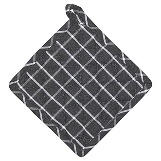 Grytlapp 2-pack.svart ruta+grå