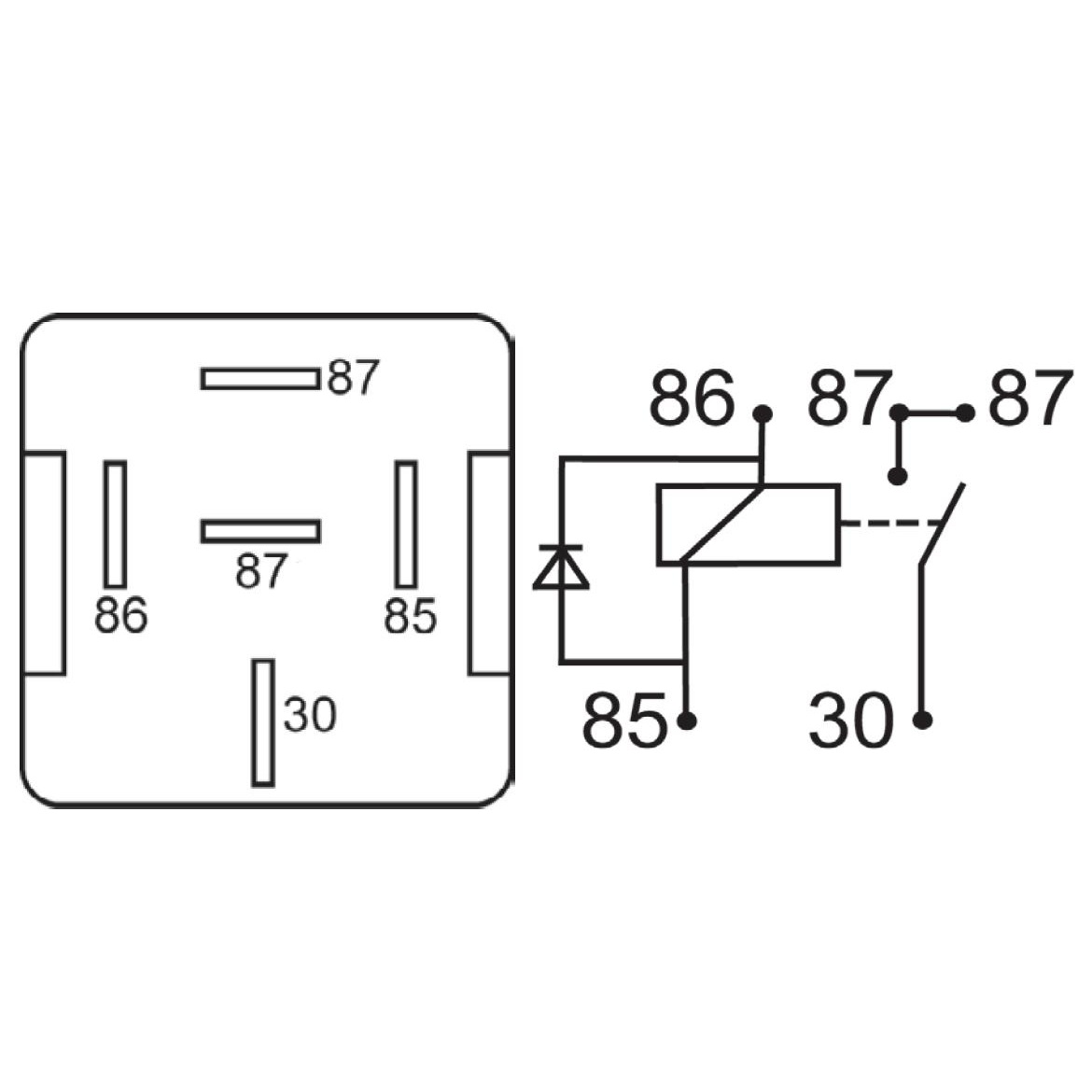 Relay 30A 12V with diode - 2