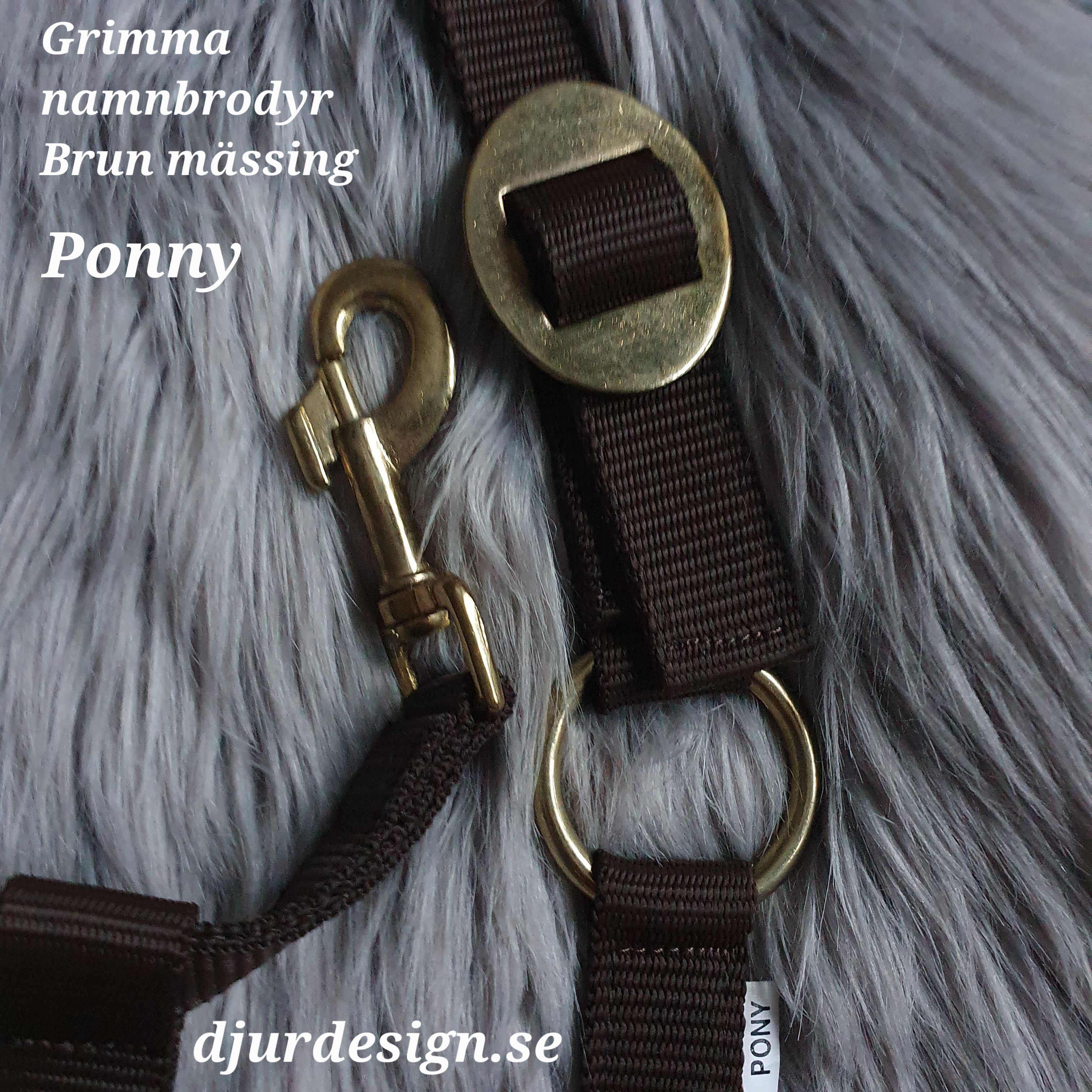 PONNY Brun mässing grimma  men namn brodyr - 9