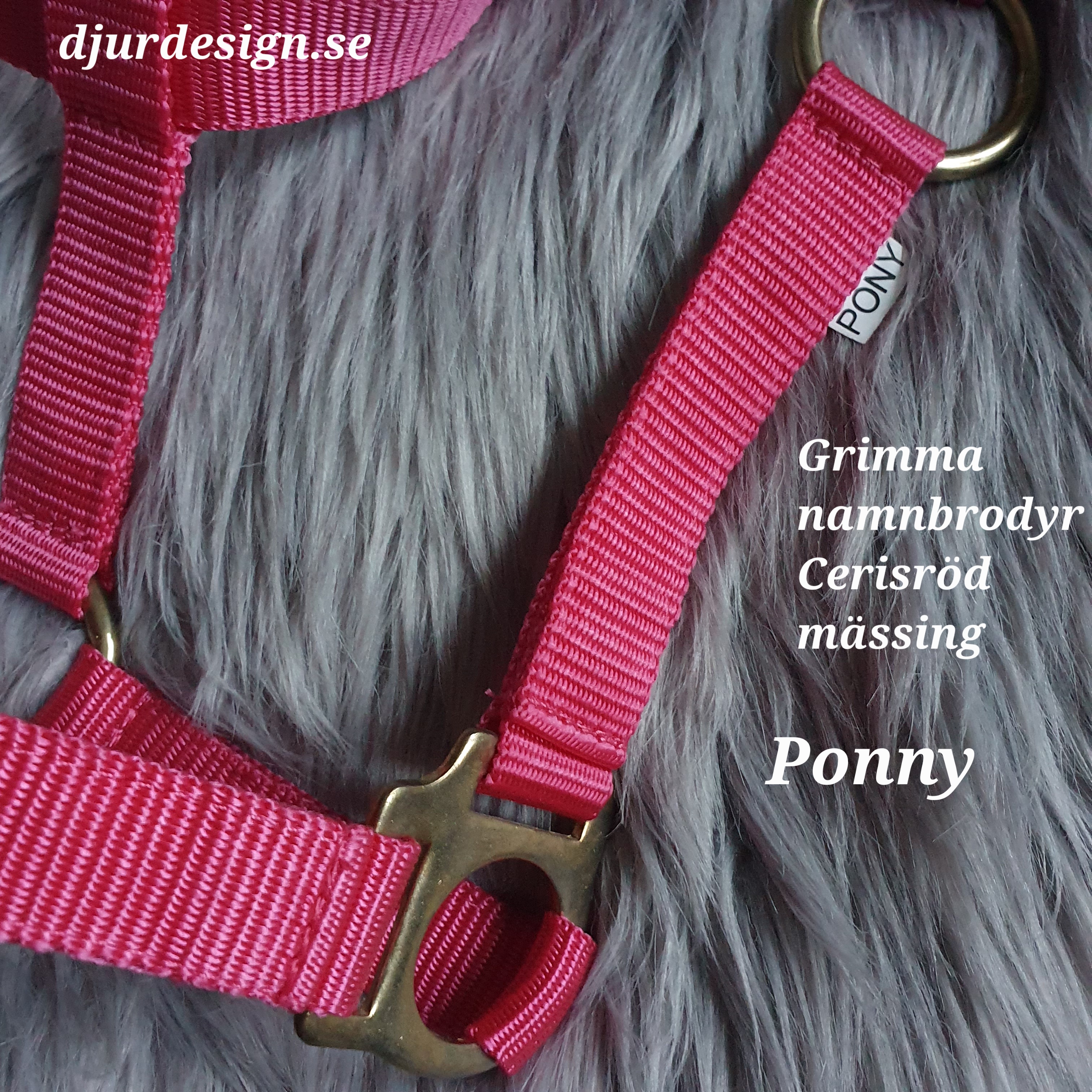 PONNY Cerisröd mässing grimma  med namn brodyr - 7