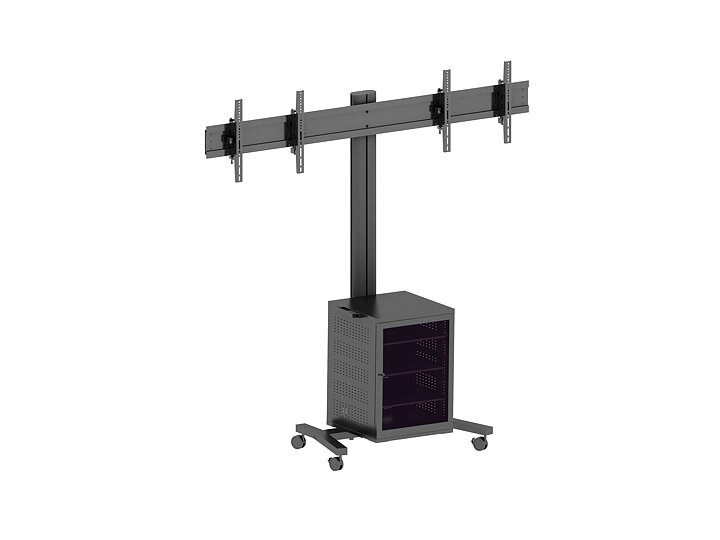 M Public Display Stand 180 Dual MediaBox4 Black