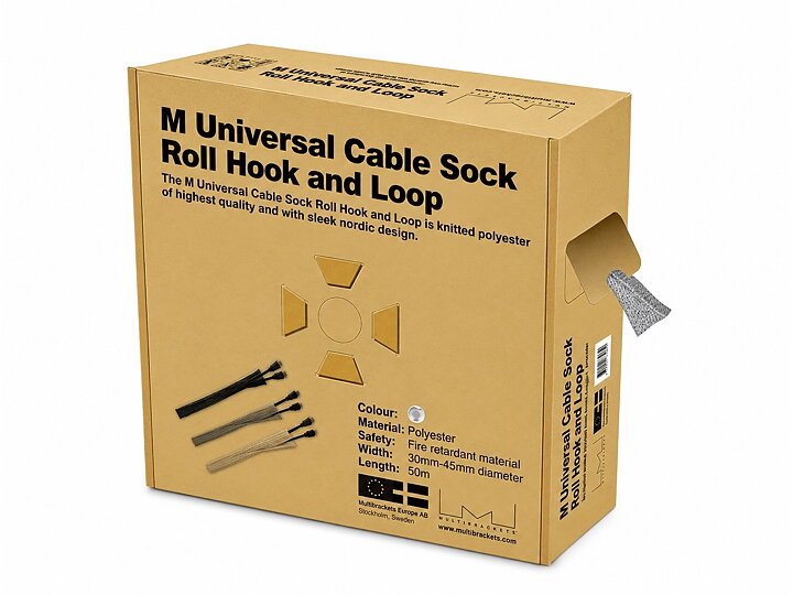 M Cable Sock Roll Hook-and-loop Silver 50m-L