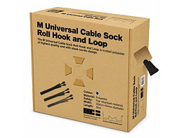 M Cable Sock Roll Hook-and-loop Black 50m-L