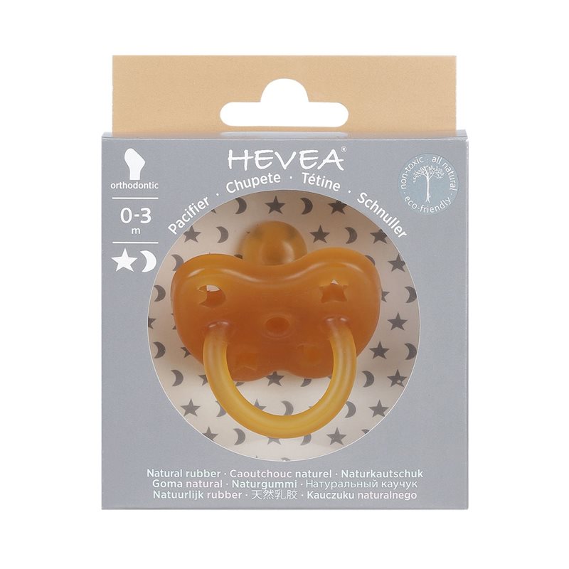 Hevea Napp Naturgummi Stjärna & Måne 0-3 mån