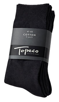 4-Pack Topeco Mens Socks Svart