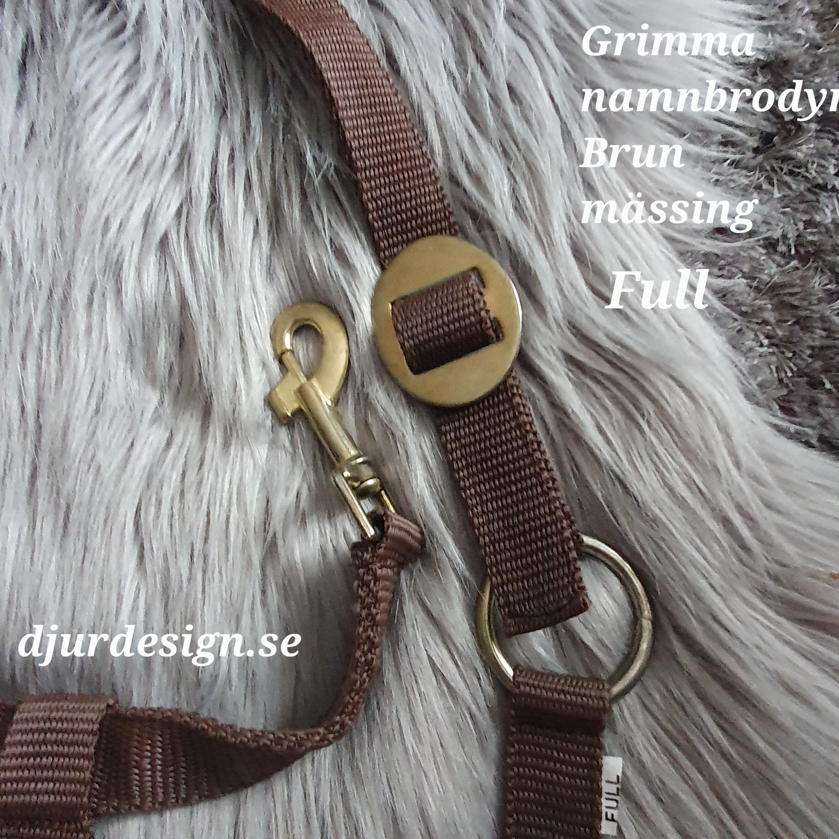 FULL Brun mässing grimma  med namn brodyr  A-B 50 cm C-D 34 cm - 7