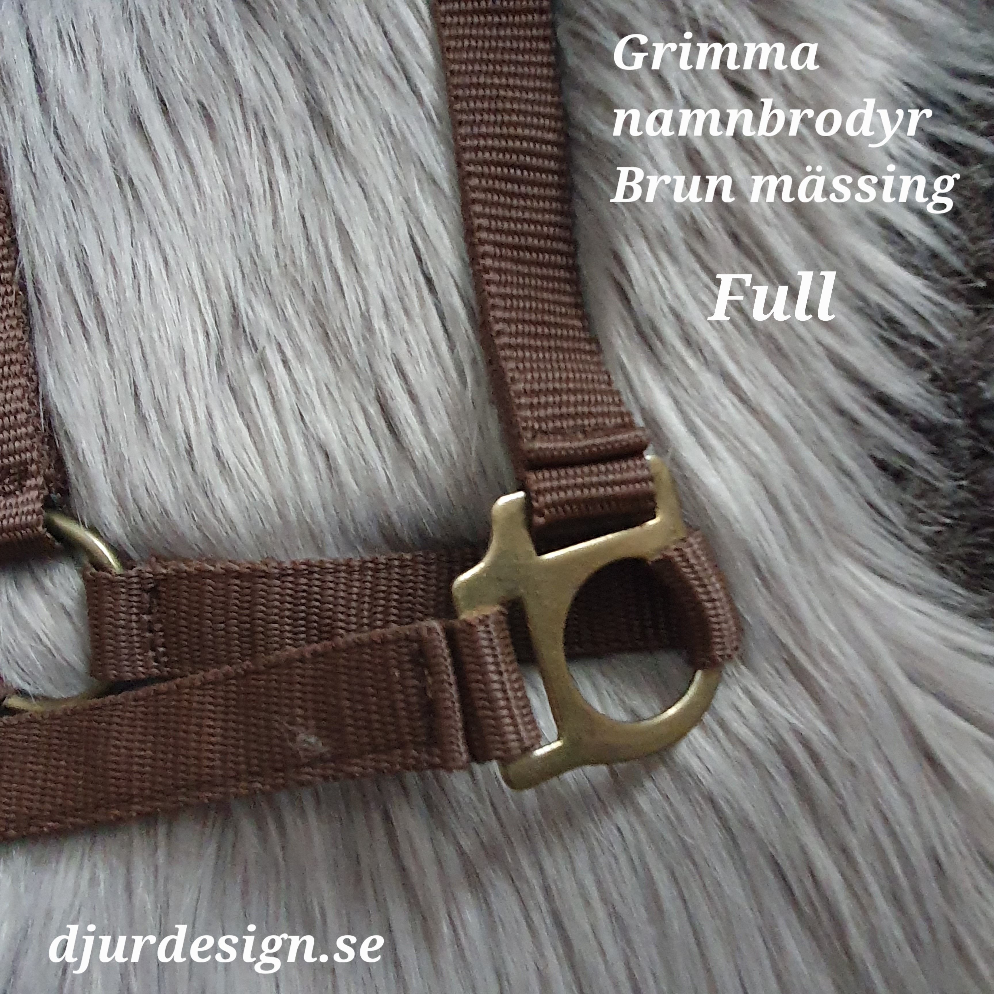 FULL Brun mässing grimma  med namn brodyr  A-B 50 cm C-D 34 cm - 6