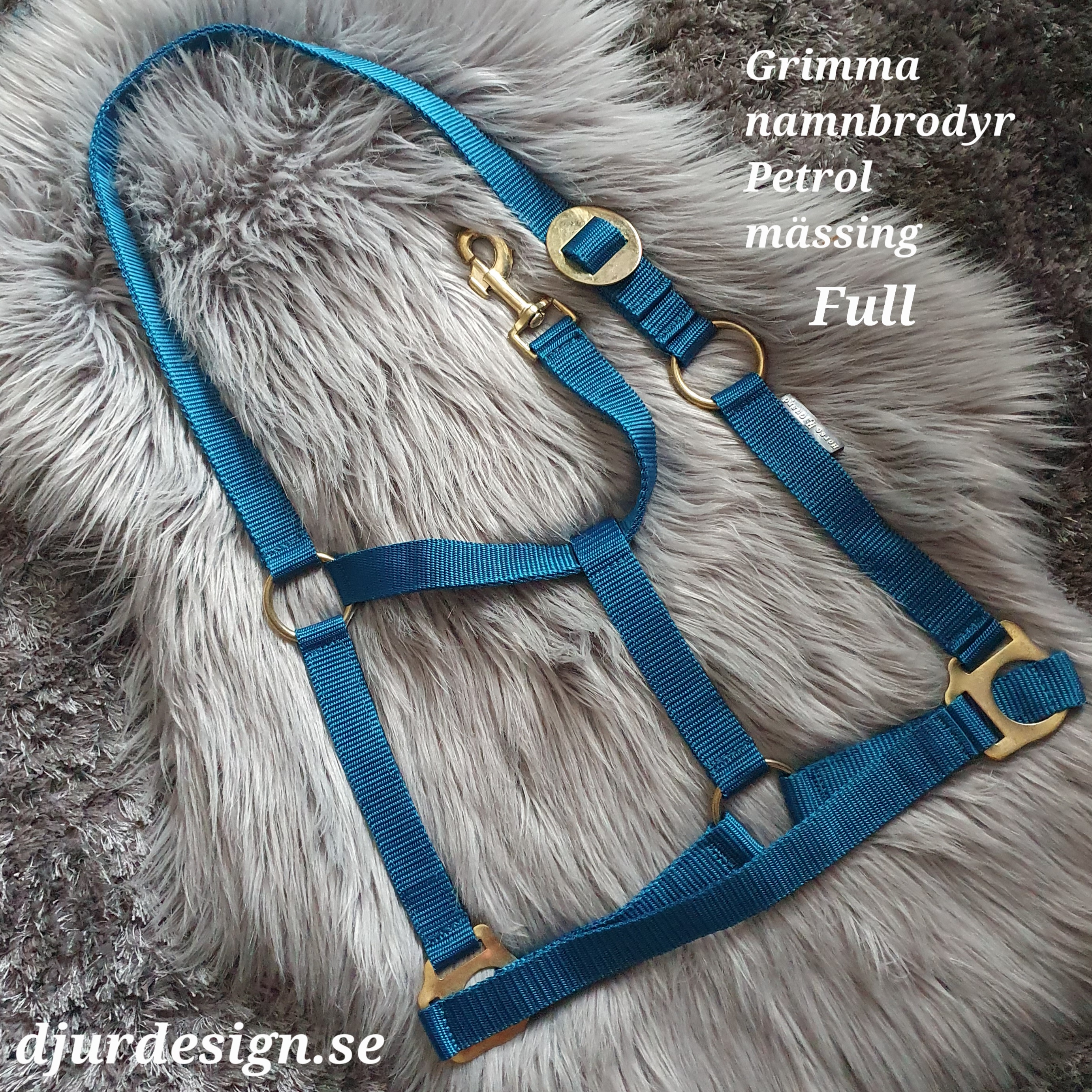 FULL Petrol grimma mässing med namn brodye  A-B 50 cm C-D 34 cm - 8