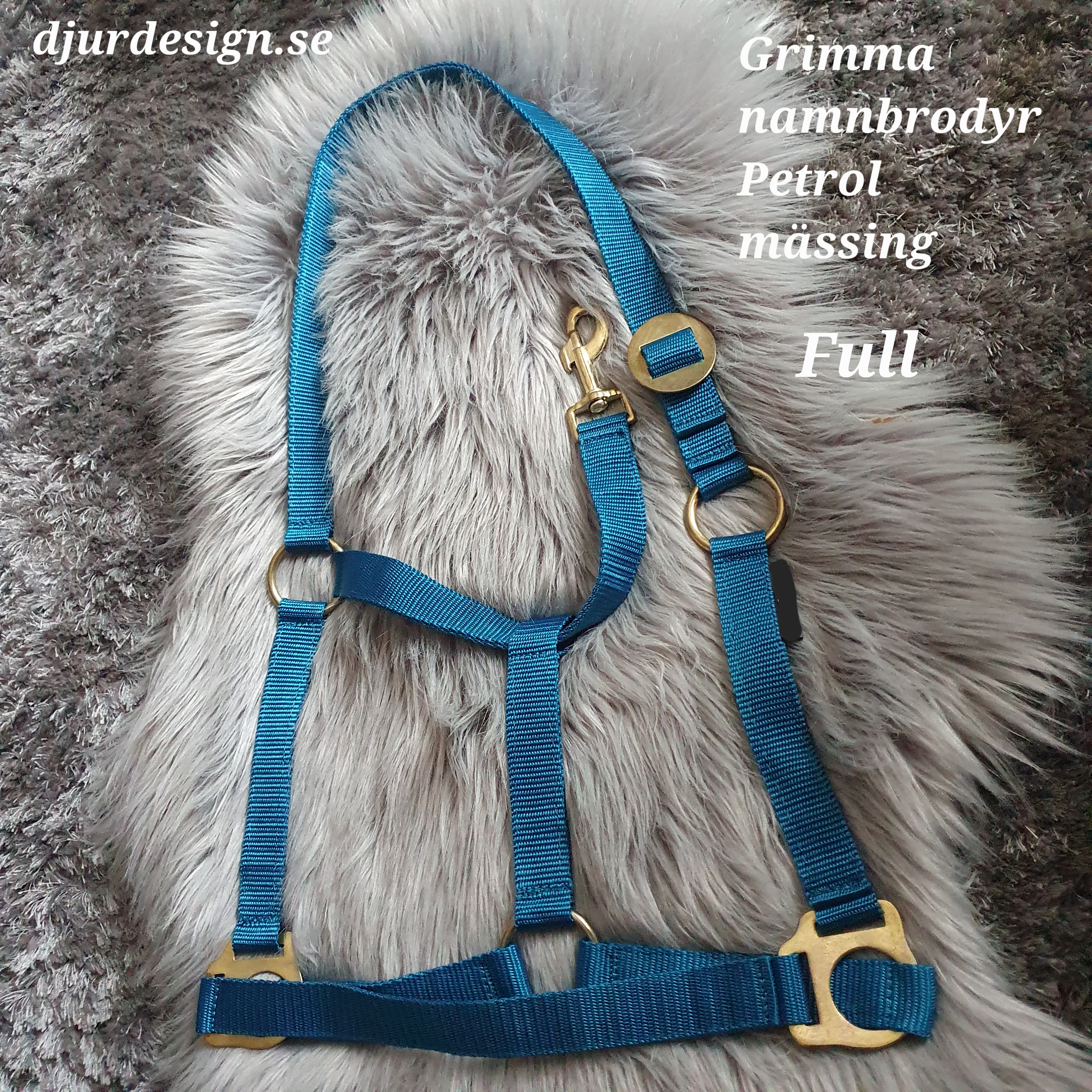 FULL Petrol grimma mässing med namn brodye  A-B 50 cm C-D 34 cm - 2