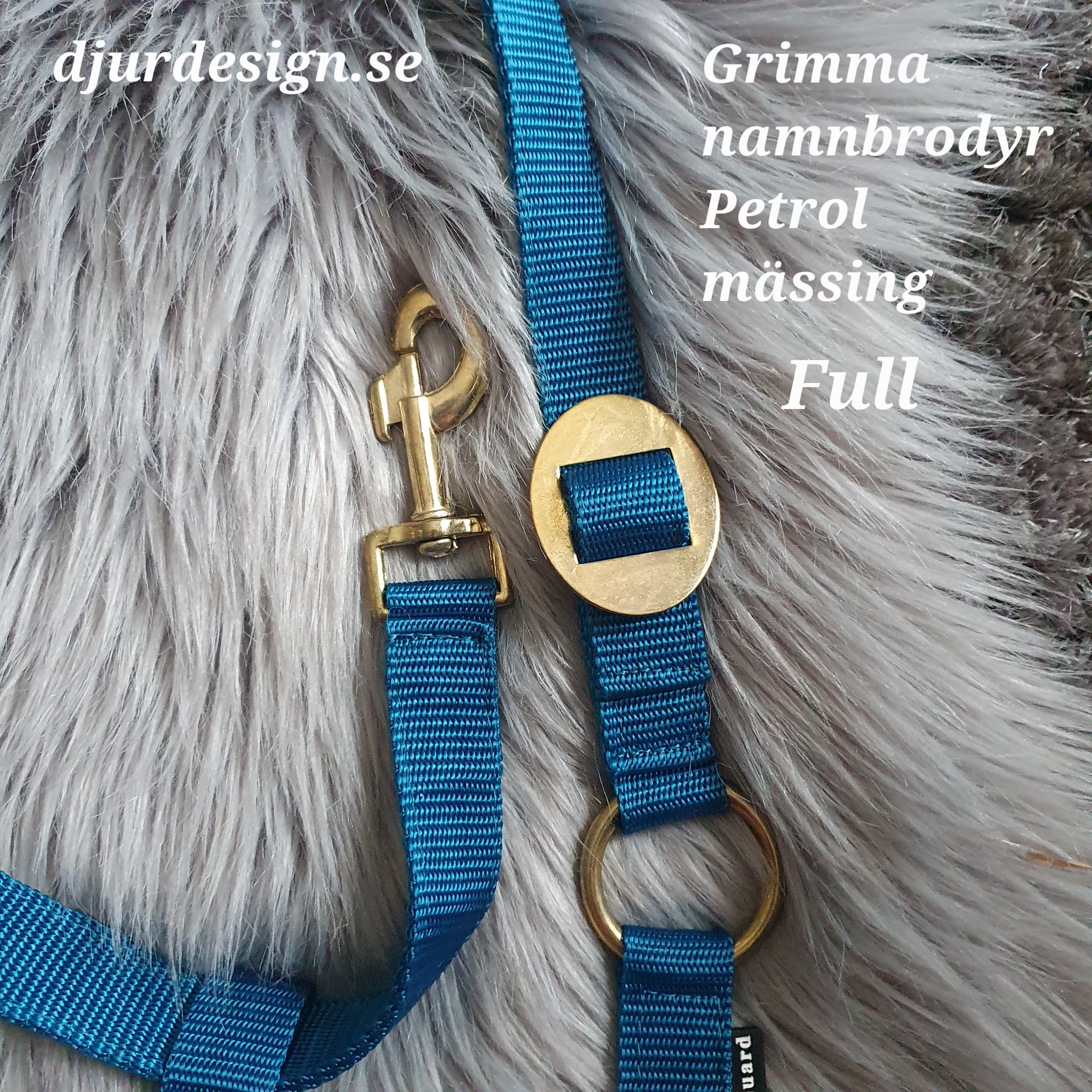 FULL Petrol grimma mässing med namn brodye  A-B 50 cm C-D 34 cm - 7